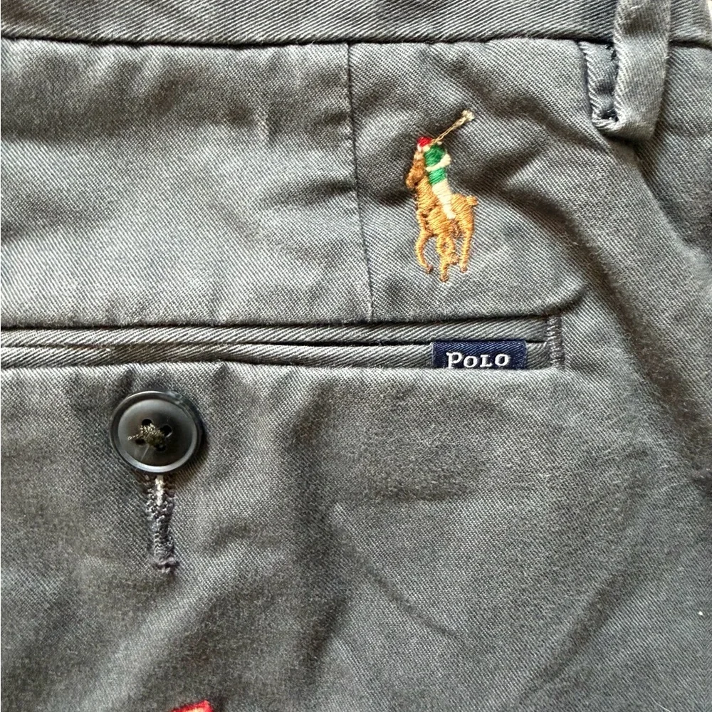 Polo Ralph Lauren Embroidered Shorts Size 33 Classic Fit Gray - Picture 10 of 15